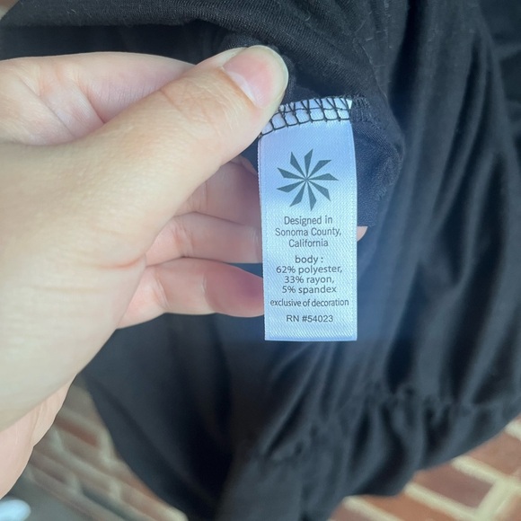 Athleta Black Topanga Ruched Dress Size Large - Picture 9 of 10